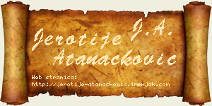 Jerotije Atanacković vizit kartica
